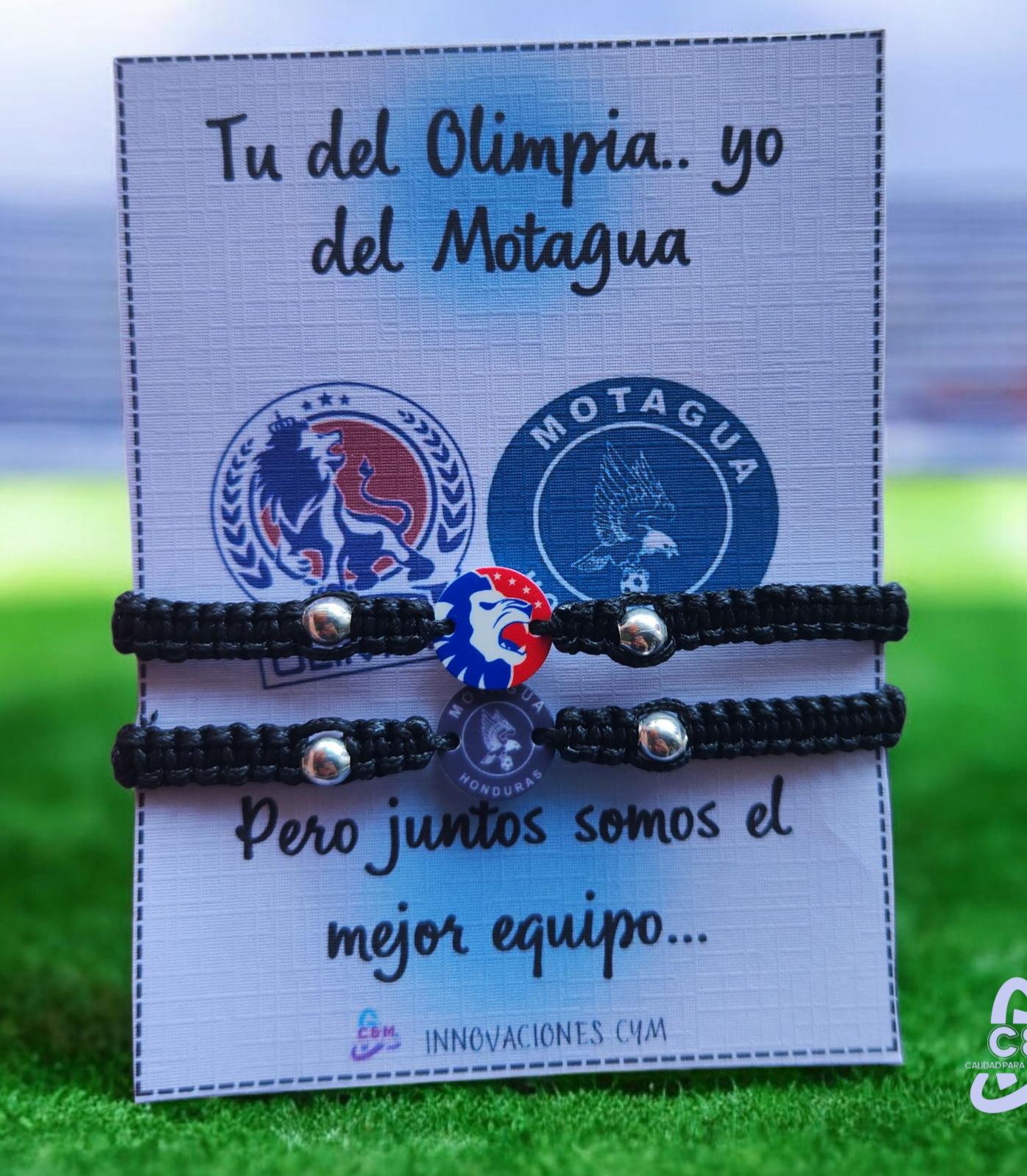 PULSERA DE PAREJA CON PERLA METALICA OLIMPIA MOTAGUA 
